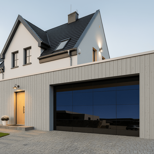 Cửa kính không khung hiện đại nhà để xe tự động cửa nhà để xe