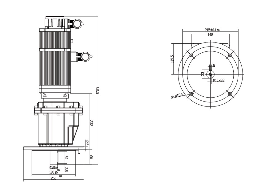 Động cơ cửa tốc độ cao xoắn ốc 2200W